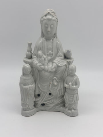 Chinese Blanc d'Chine White Porcelain Qwan Yin. Guan Yin. 7" Height