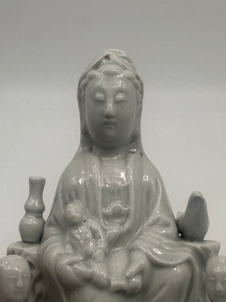 Chinese Blanc d'Chine White Porcelain Qwan Yin. Guan Yin. 7" Height