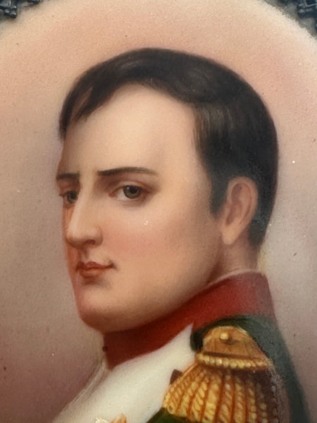 Pair Porcelain Box. Napoleon and Marie Louise Bonaparte Portraits. 4"