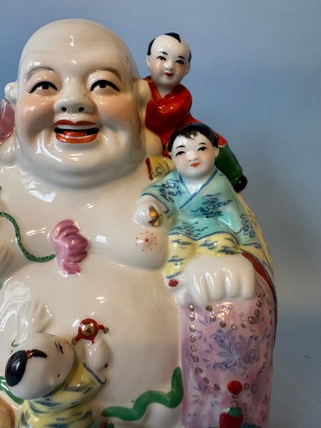 Happy Buddha. Chinese Porcelain. 20th Century. 9" Height