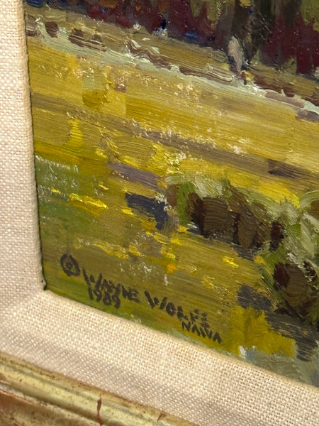 Wayne Wolfe 20th/21st Century American. Oil Painting on Board. Mt. Moran Tetons