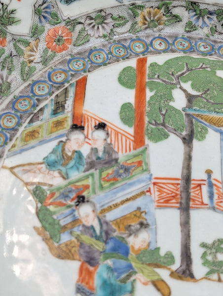 Chinese Porcelain Bowl. Famille Verte Qing Dynasty. Mid 19th Century. 16"