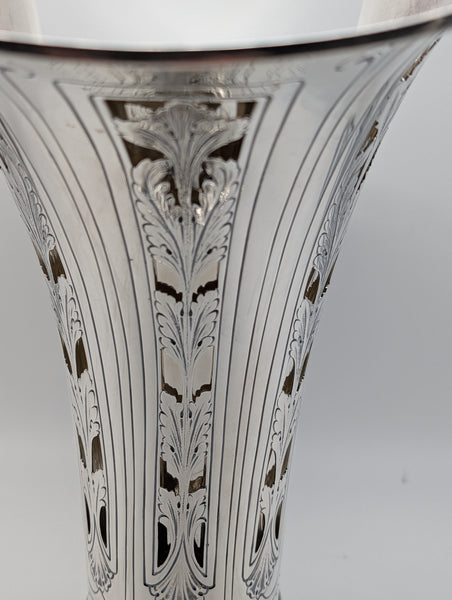 Large Tiffany & Co. Sterling Silver Flower Basket with Liner. 17 1/2" H