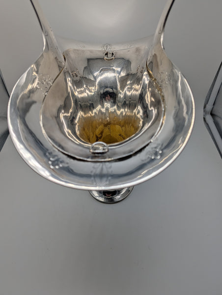 Large Tiffany & Co. Sterling Silver Flower Basket with Liner. 17 1/2" H