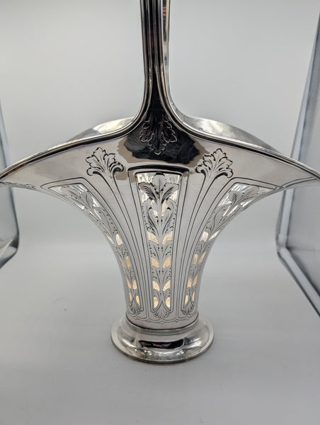 Large Tiffany & Co. Sterling Silver Flower Basket with Liner. 17 1/2" H
