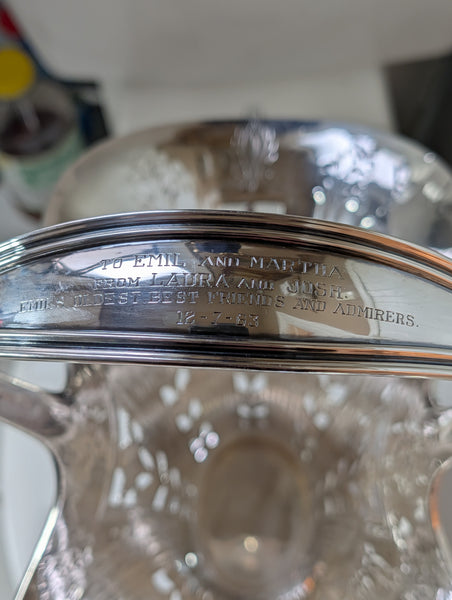 Large Tiffany & Co. Sterling Silver Flower Basket with Liner. 17 1/2" H