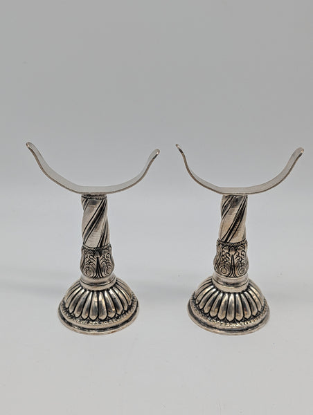 Cylinder Document Box Large Scroll Holder on Stands. India 925 Silver. 17 1/2"