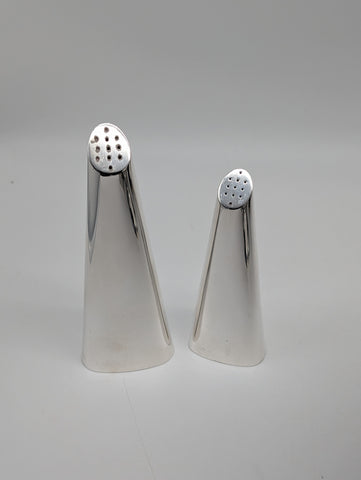 E. Dragstat Denmark Sterling Silver Salt and Pepper. Modernism. #435 #436