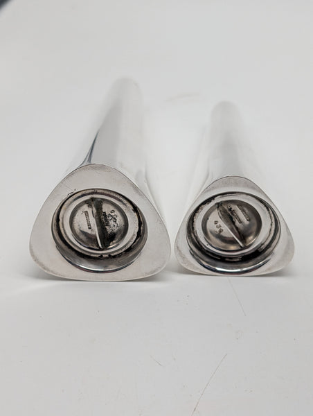 E. Dragstat Denmark Sterling Silver Salt and Pepper. Modernism. #435 #436