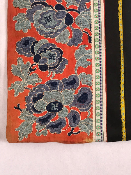 Pair of Chinese Embroidery Sleeves. Peking Knot Forbidden Stitch. Qing Dynasty