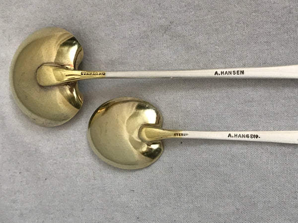 Sterling Silver Dessert or Ice Cream Set for Twelve. A. Hansen Maker's Mark.