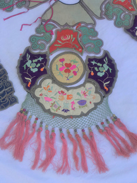 Republic Period Chinese Embroidery Collar with Tassels. Very Good Condition.