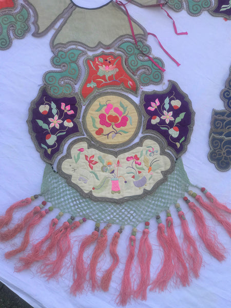 Republic Period Chinese Embroidery Collar with Tassels. Very Good Condition.