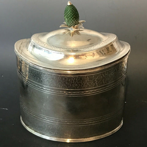 Georgian Sterling Silver Tea Caddy Box. London 1794. Solomon Houghan.